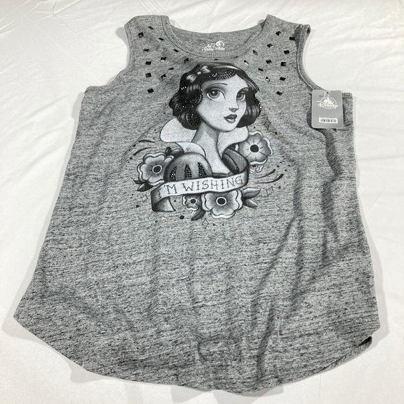 Snow White "I'm Wishing" Metal Studded and Sequined Tank Top - Picture 1 of 1